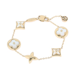 Louis Vuitton Color Blossom Lady Rose Gold White Pearl Star Flower & Sun  Flower Decoration Bracelet Q95596