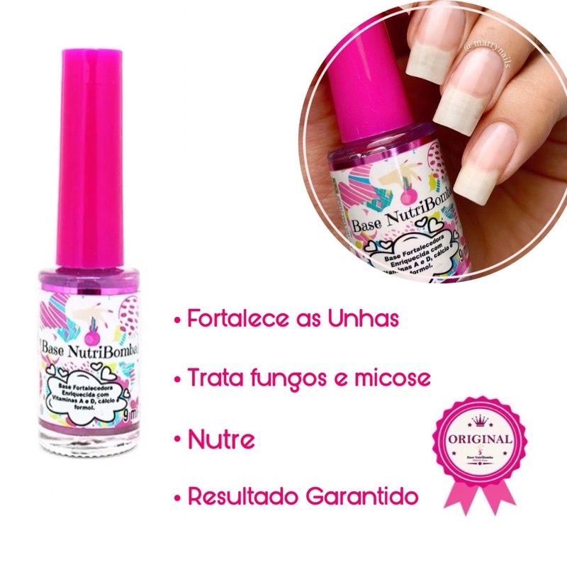 Base Nutribomba Fortalecedora para as unhas - Cupom Frete Grátis e envio rápido