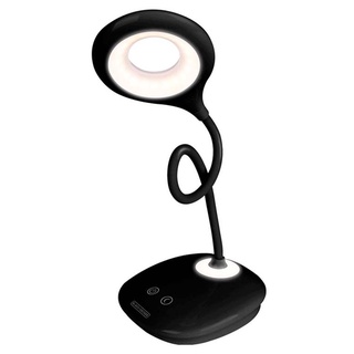 Luminaria De Mesa 6w 6000k Touch Bateria Recarregável Preta