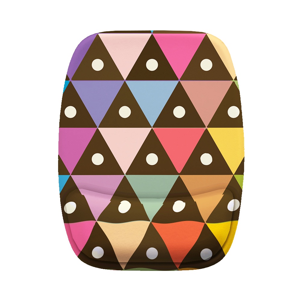 Mouse Pad Ergonomico Retangular Triangulos Bolinha Colorido