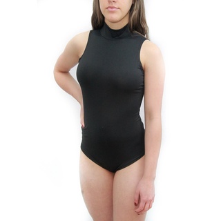Body Feminino Regata Gola Alta Collant Liso Suplex