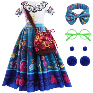 Magia Vestido De Família Encanto Madriga Princesa Da Menina Cosplay Charme Fantasia Vestidos Para O Dia Das Bruxas Partido De Aniversário Do Carnaval A 1-9 Anos Roupas Casuais Crianças Ocasional