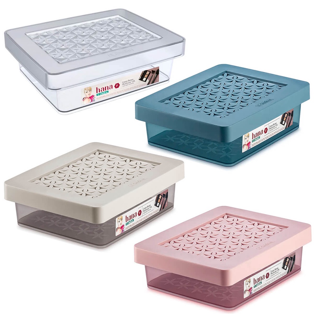 Caixa Organizadora Pequena 1.4L Transparente Infantil Brinquedos Decoração Prática