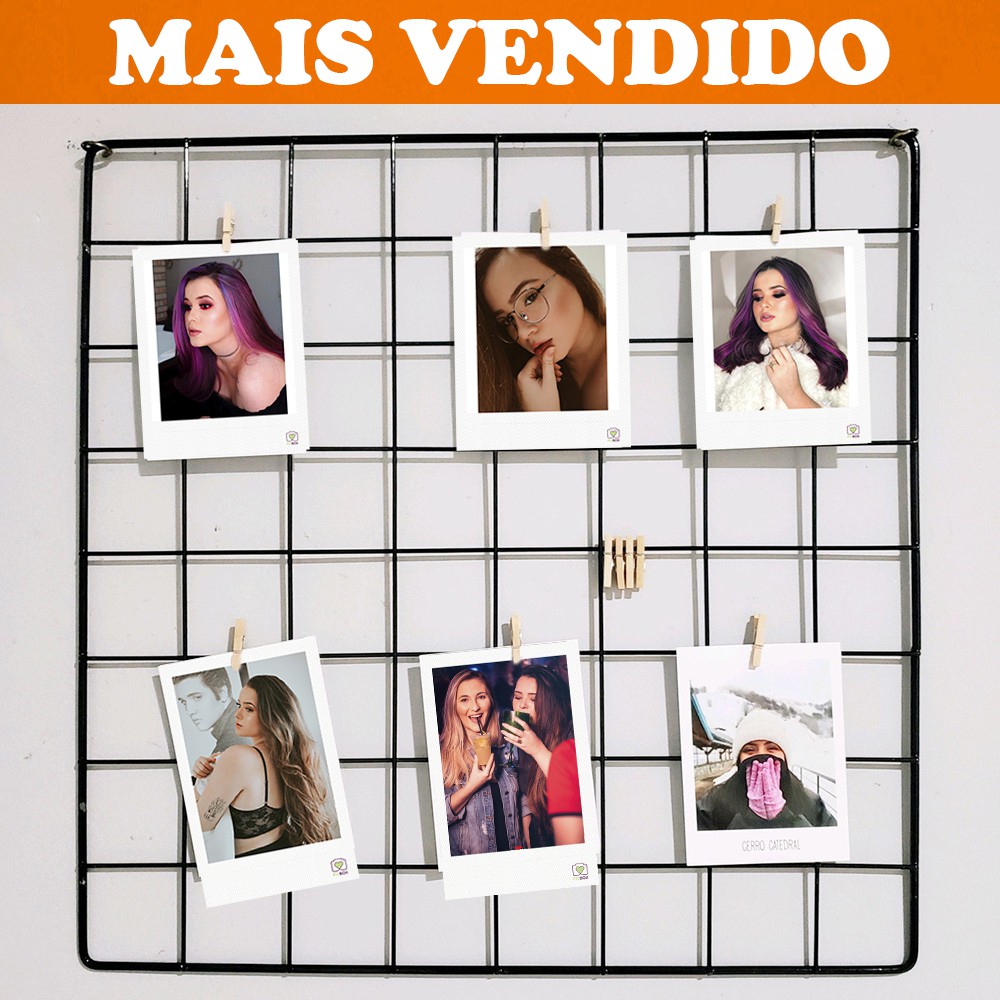 Memory Board Quadro Porta Retratos Fotos Aramado 30x30 Shopee Brasil