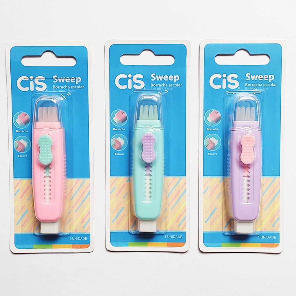 Borracha Cis Sweep Escolar Cores Pastel