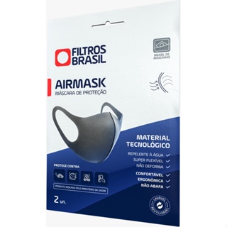 Kit 2 Máscaras de Proteção Facial AirMask Lavável Reutilizável G em Oferta na Shopee