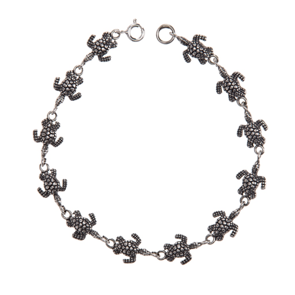 Pulseira Tartarugas Envelhecida em Prata 925