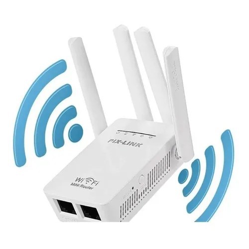 Repetidor Wifi 2800m 4 Antenas Amplificador De Sinal Pix-Link Melhora o SInal Wi-Fi Sem Fio