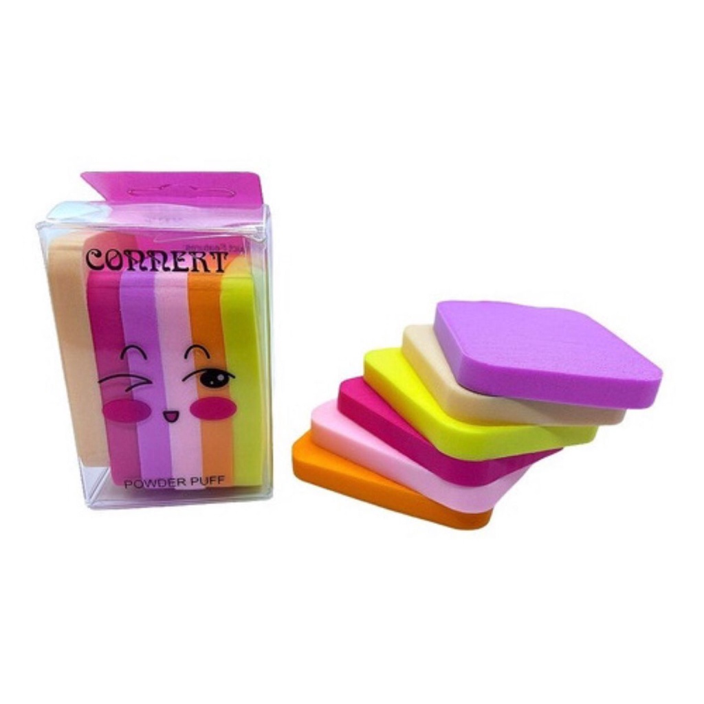 Esponja quadrada para maquiagem kit com 6 esponjas base e corretivo em Oferta na Shopee