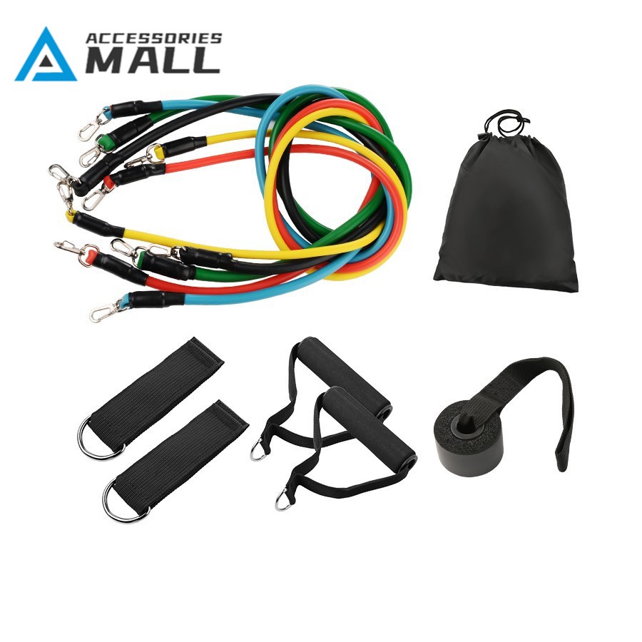 Kit Extensor Elastico Extensores 11 Pecas Exercicio Musculacao Fitness Pilates Aparelhos de Ginástica
