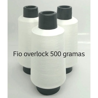 KIT de 03 Fios overlock branco cones 500 gramas para costura em máquinas overlock.