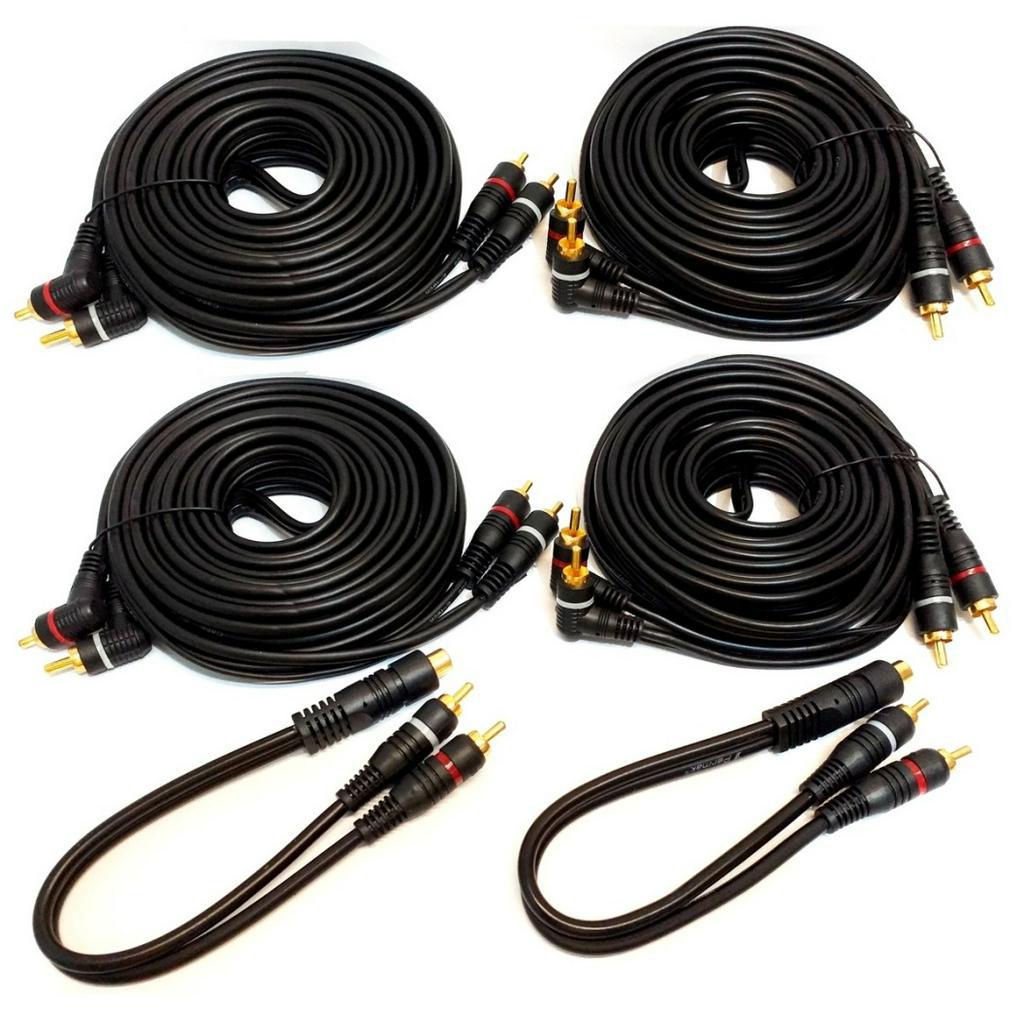 4 Cabos RCA 5 Metros e 2 Cabo Y 2M/1F 2 Macho e 1 Fêmea