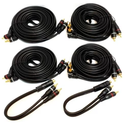 4 Cabos RCA 5 Metros e 2 Cabo Y 2M/1F 2 Macho e 1 Fêmea