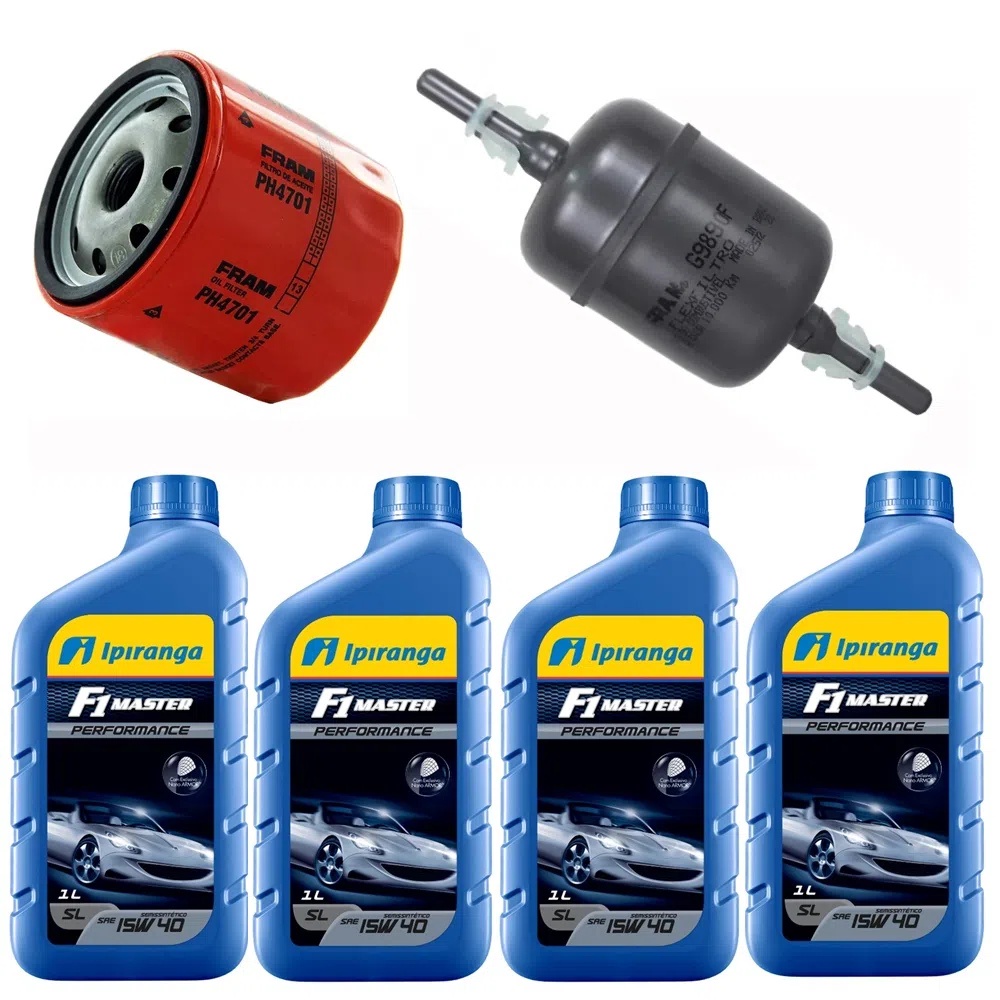 Kit Revisão 4 Litros Óleo 15W40 Ipiranga + Filtro de Óleo e Combustível Palio Siena Strada Punto Idea Doblo Stilo Motor 1.8 8V GM em Oferta na Shopee