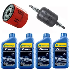 Kit Revisão 4 Litros Óleo 15W40 Ipiranga + Filtro de Óleo e Combustível Palio Siena Strada Punto Idea Doblo Stilo Motor 1.8 8V GM