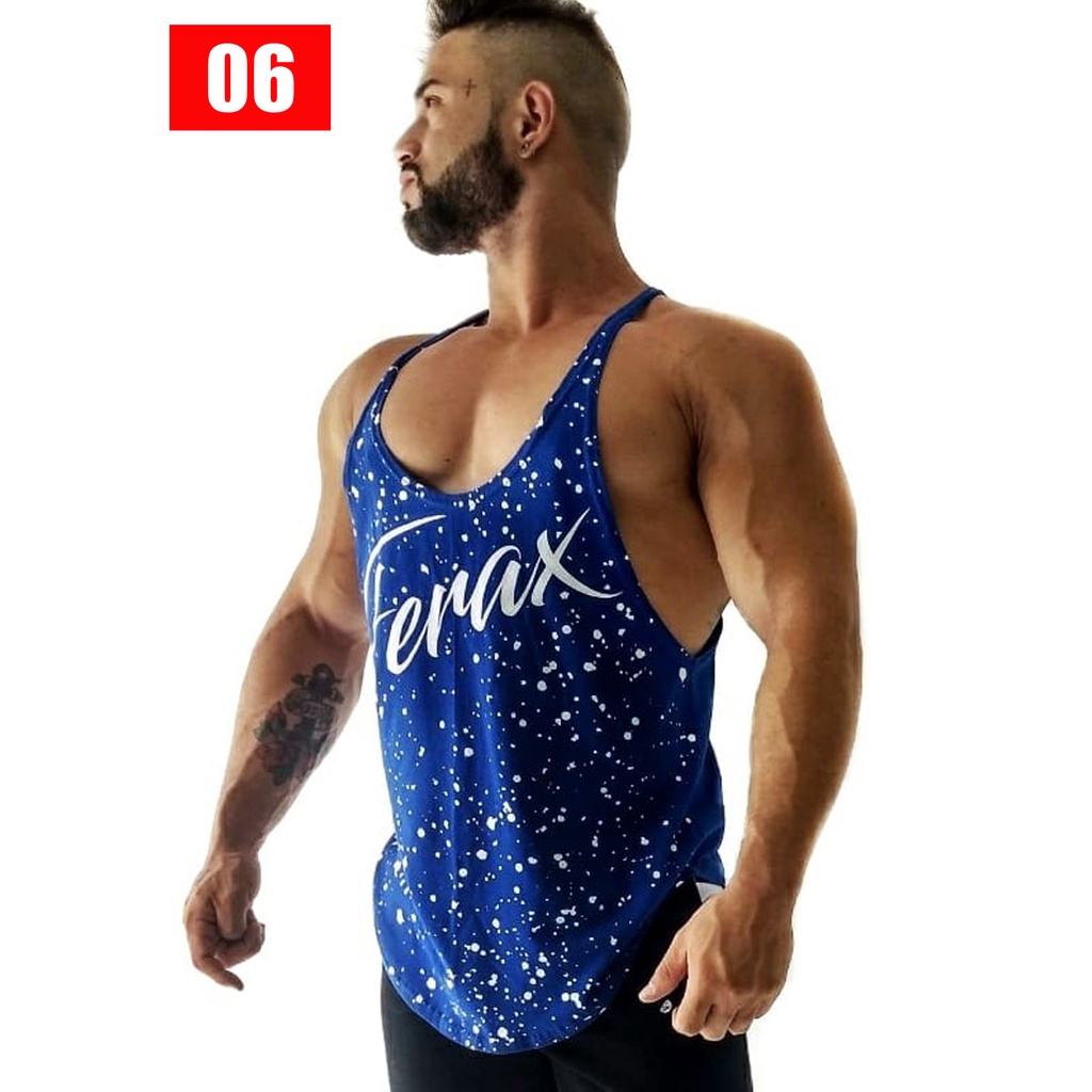 Camisetas de Academia Regatas Cavada Fitness Modelo Nadador Treino em Oferta na Shopee