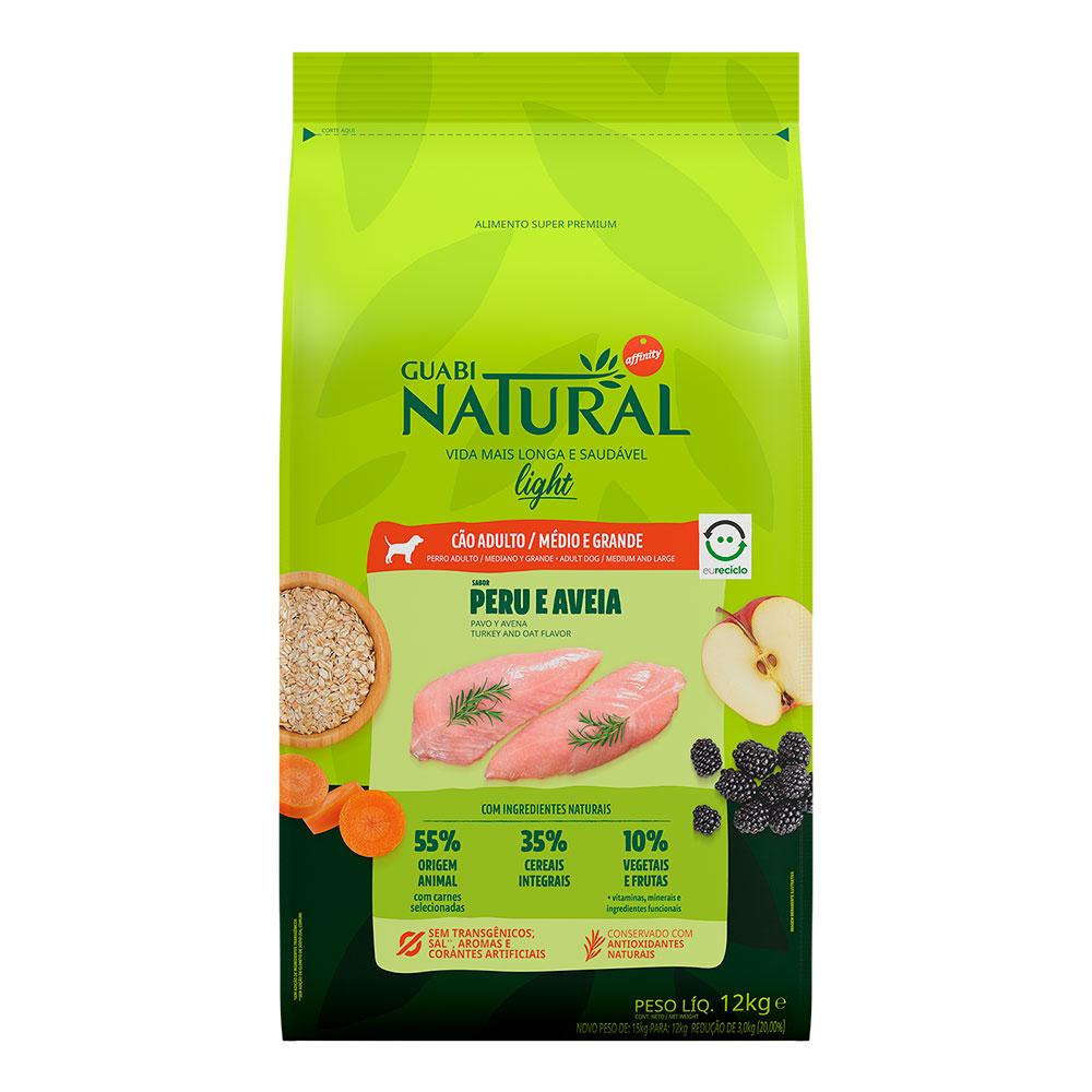 Guabi Natural Caes Ad Light Rac Med/Gra Peru/Aveia 12kg em Oferta na Shopee