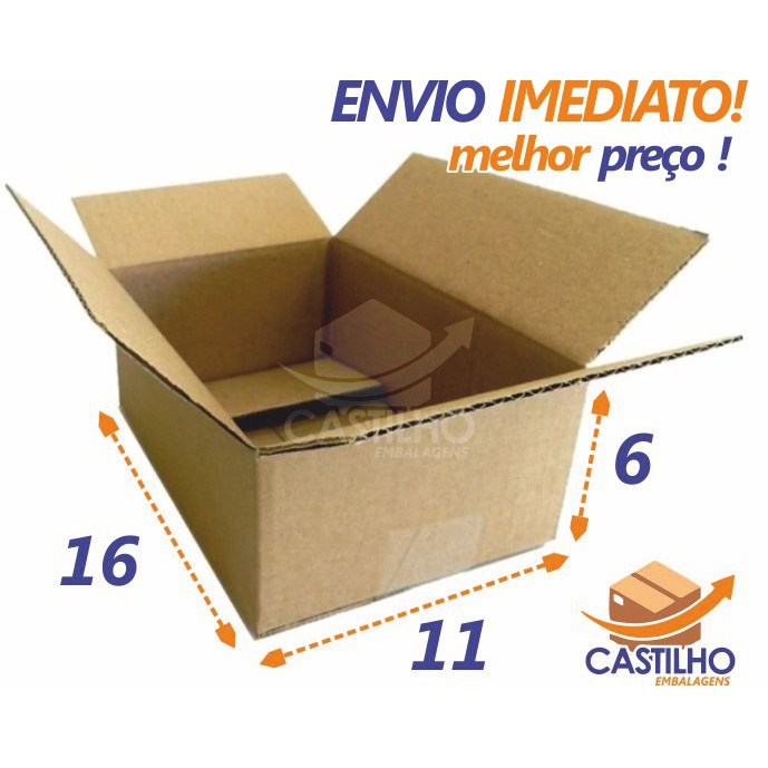 *PROMOÇÃO* 100 Caixas De Papelão Maleta 16x11x6 Correios Envios