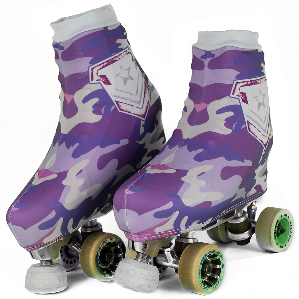 Polaina Cobre Botas Capa para Patins Patinashow Camuflada Lilás