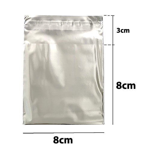 Saco de Presente Metalizado adesivo 8x8 com 50 unidades saquinho embalagem adesivado bijuteria em Oferta na Shopee