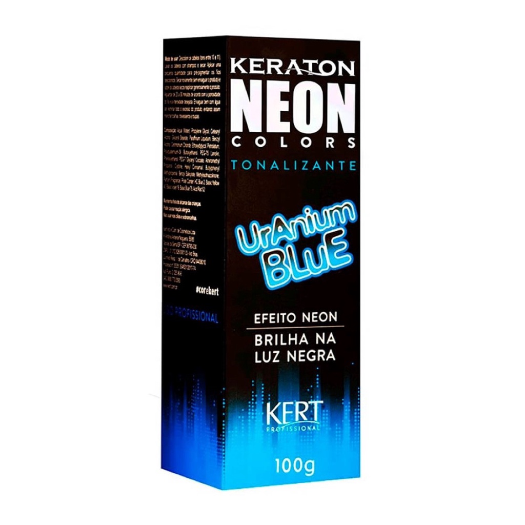 Tonalizante Keraton Neon Colors sem Amônia Efeito Neon Uranium Blue 100g - Kert
