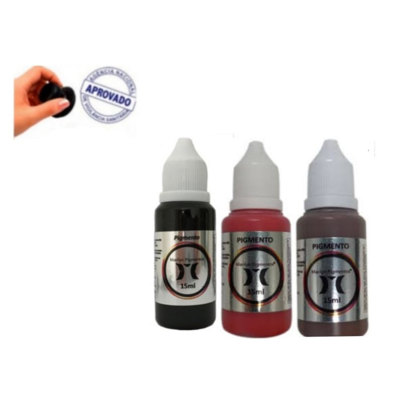 3 Pigmento Marilyn 15ml, ( Anvisa) Original ( caneta gel branca)