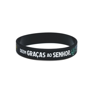Pulseira de Silicone Salmos 136,1 Preto