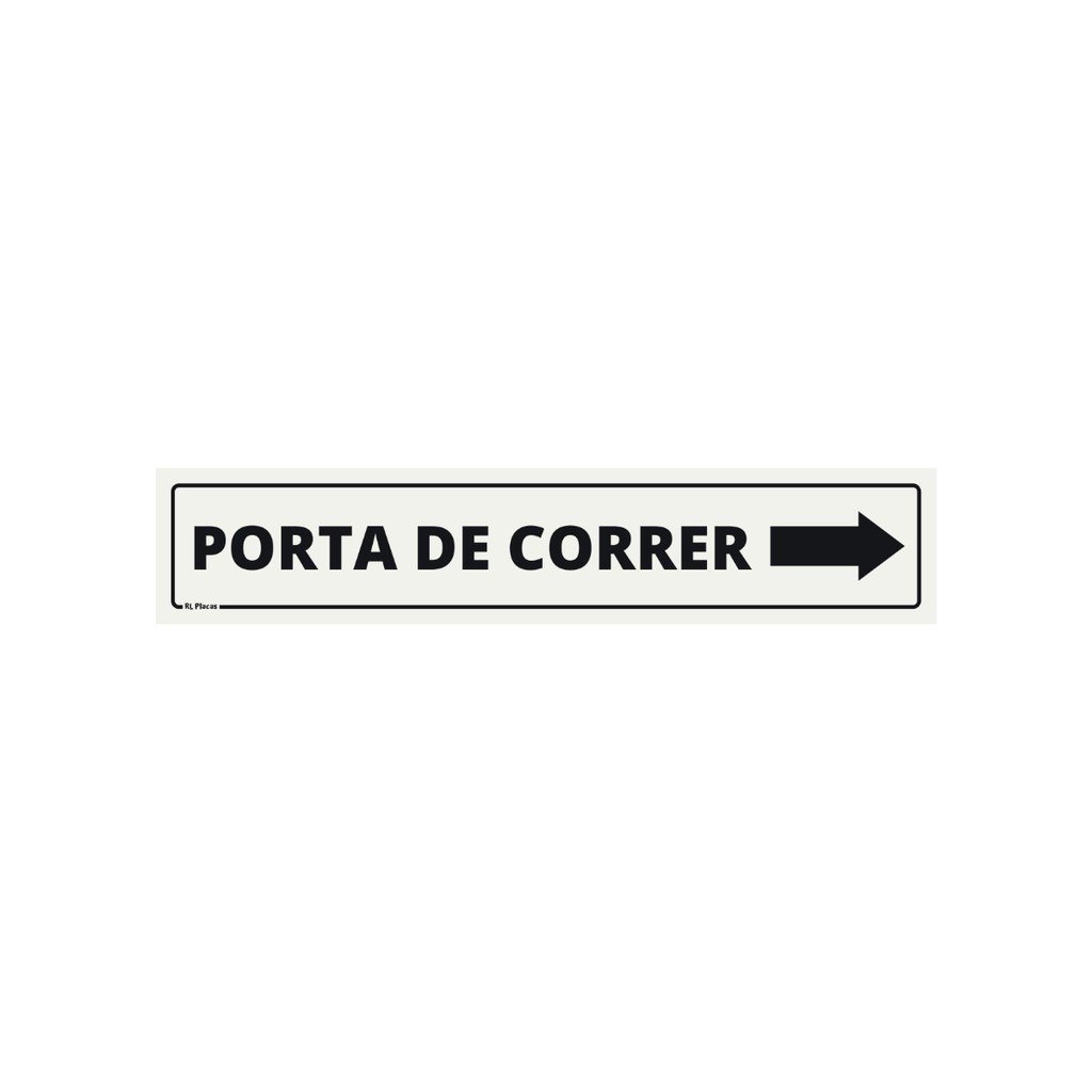 Placa de Sinalização Porta De Correr Seta Direita 25x5 em Oferta na Shopee