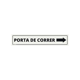 Placa de Sinalização Porta De Correr Seta Direita 25x5 em Oferta na Shopee