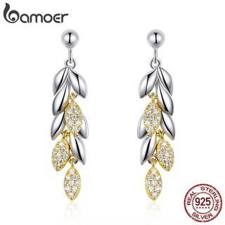 Brincos De Piercing Bamoer Prata 925 Banhado A Ouro
