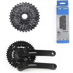 KIT GRUPO RELAÇÃO SHIMANO 24V COM PEDIVELA, CORRENTE E CASSETE K7
