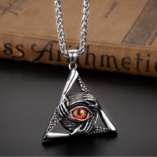 COD Retro Estilo Religioso Triângulo Olho Maçônico Homens Colar Pingente de Metal de Alta Qualidade Punk Clássico Amuleto Masculino Jóias
