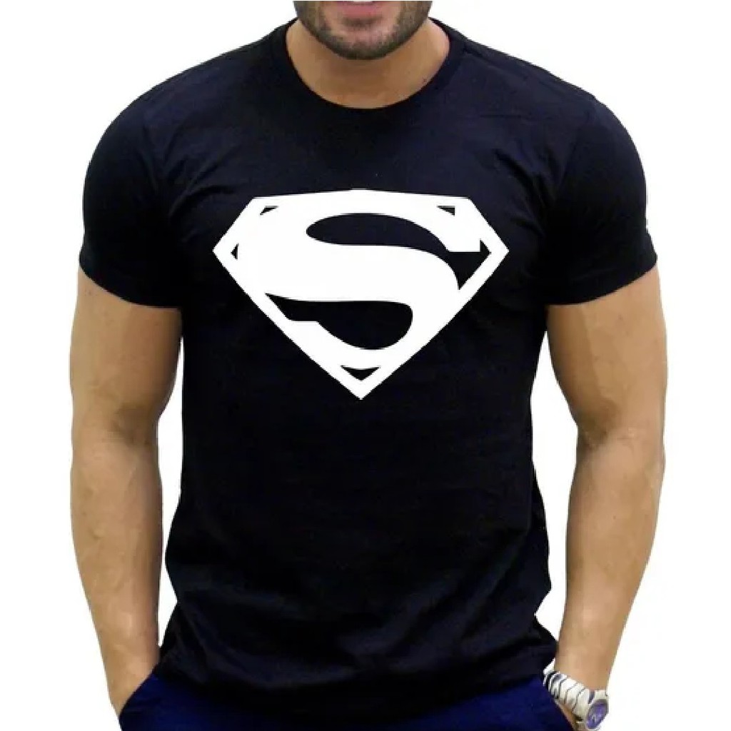 Camiseta Camisa Superman Black Super Homem Series Herois Shopee Brasil
