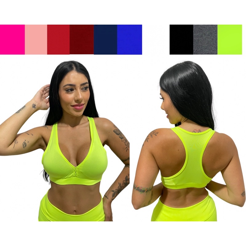 Top nadador feminino fitness com bojo removível academia e ginástica