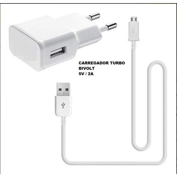 CARREGADOR TURBO BIVOLT 5V 2A + CABO USB = KINDLE OASIS