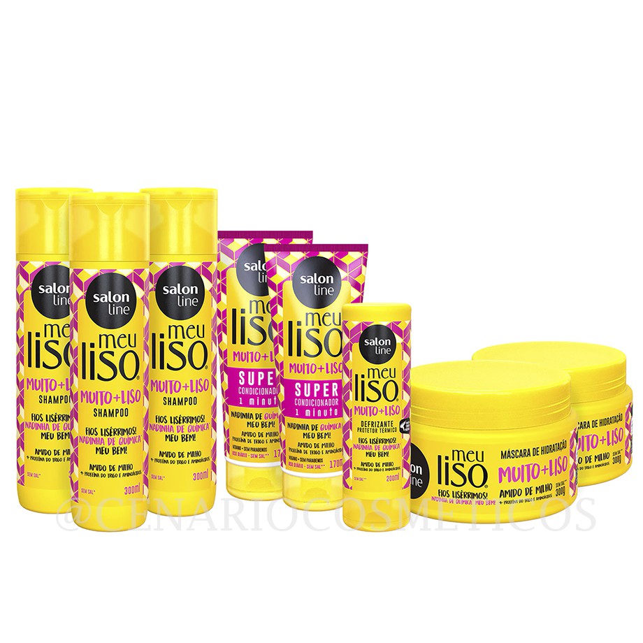 Tratamento Para Cabelo Liso E Volumoso Muito Liso Amido Salon Line 8 Produtos Shopee Brasil