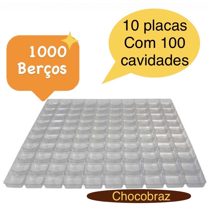 10 Placa Berço de Acetato para Doces - 100 cavidades recortavel// - Home & Living