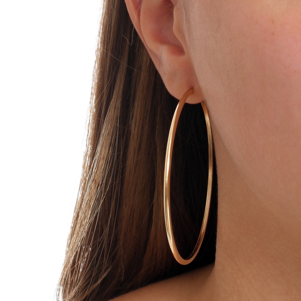 Brinco de Argola Fieira Folheada a Ouro 18K Antialérgico ----SEMI JOIA----