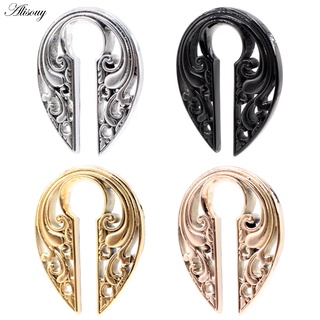 Alisouy 1PC Fundição De Aço Inoxidável Retro Padrão Orelha Pesos De Expansor Pesado Maca Plugues De Medidor De Jóias De Perfuração Do Corpo Brinco