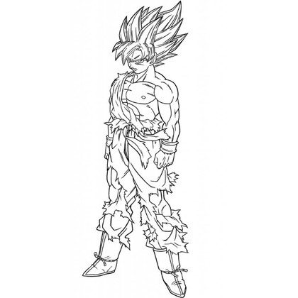 20 Desenhos do Son Goku para Colorir e Imprimir - Online Cursos