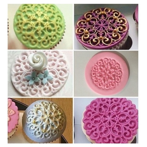 Molde De Silicone Topo Para Pirulitos, Cupcake Arabesco Flor
