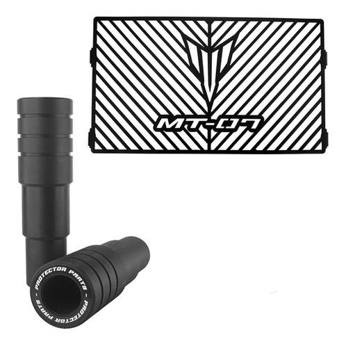 Slider Diant De Nylon + Protetor Radiador Mt-07 Mt07 15 / 21