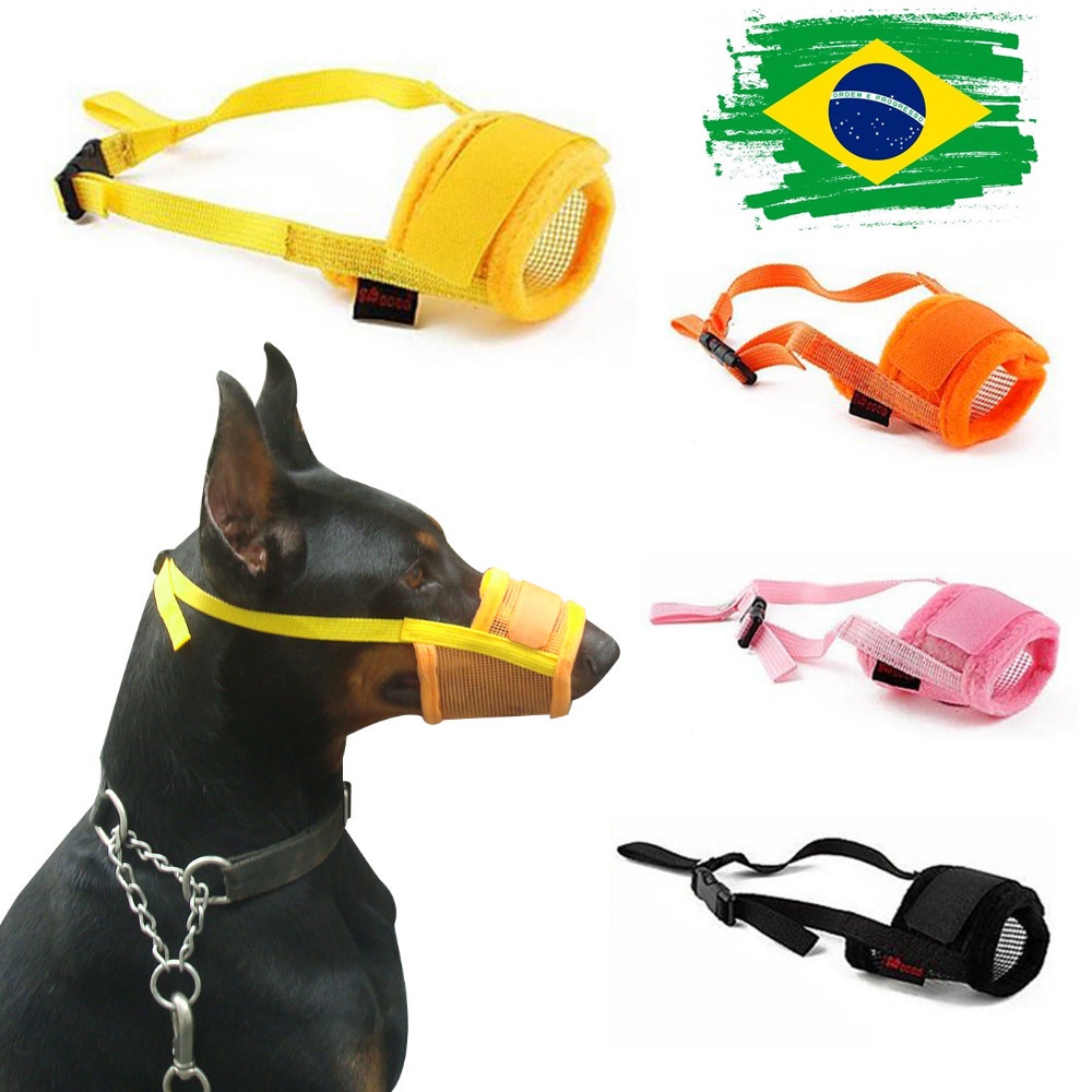 Focinheira Regulável Ventilada Cachorro Pequeno Médio e Grande Tamanhos P/M/G/GG/GGG em Oferta na Shopee