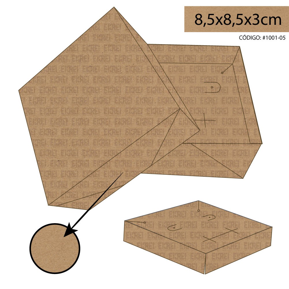 Caixinha em Kraft 8,5x8,5x3cm com berço (sem personalização)
