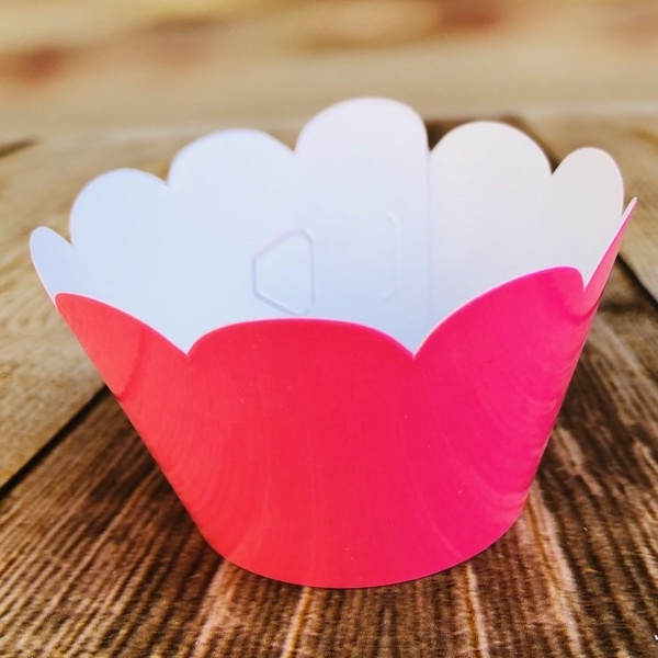 KIT Wrappers Saia Para Cupcake Doces Festa COR ROSA NEON 12.53