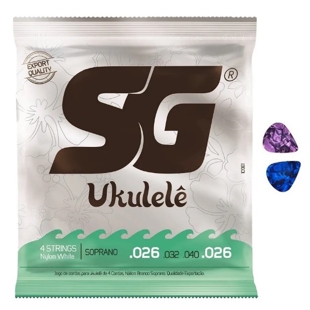 Encordoamento Ukulele Soprano SG 10981 + 2 Palhetas