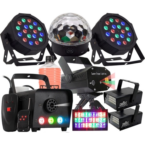 Kit Iluminação Festa Total 9x1 Laser Fumaça Strobo Bola L em Oferta na Shopee