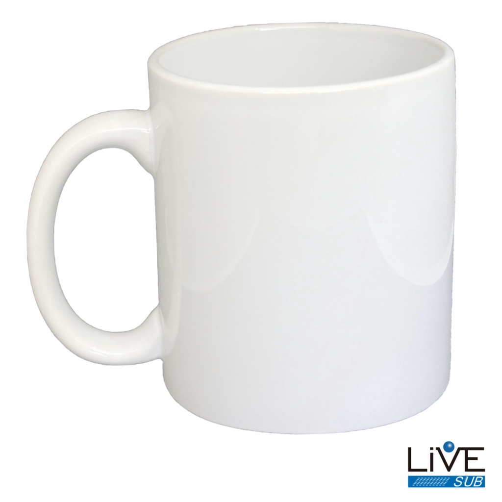 06 Canecas Brancas Porcelana Importada Sublimação 325ml Live