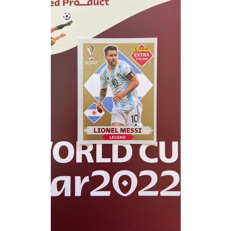 FIGURINHA EXTRA STICKER DOURADA LIONEL MESSI LEGEND COPA DO MUNDO 2022 - Item de Coleção