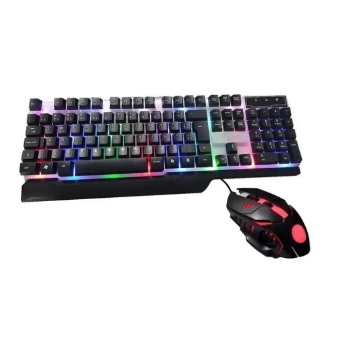 Teclado + Mouse Semi Mecânico Gamer Led Rgb